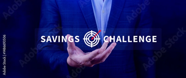Fototapeta Savings Challenge, Saving money and financial goals or challenges concept, Turn Small Changes into Big Financial Wins. Creative Ways to Achieve Your Financial Goals.