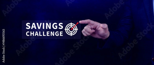 Fototapeta Savings Challenge, Saving money and financial goals or challenges concept, Turn Small Changes into Big Financial Wins. Creative Ways to Achieve Your Financial Goals.