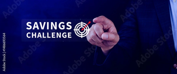 Fototapeta Savings Challenge, Saving money and financial goals or challenges concept, Turn Small Changes into Big Financial Wins. Creative Ways to Achieve Your Financial Goals.