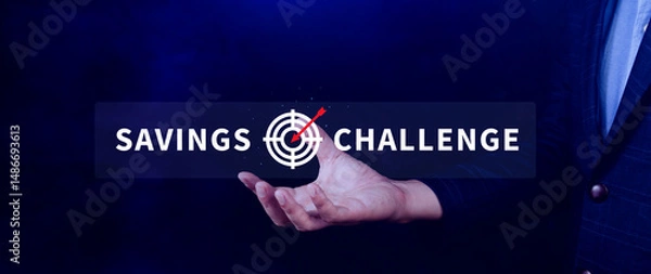 Fototapeta Savings Challenge, Saving money and financial goals or challenges concept, Turn Small Changes into Big Financial Wins. Creative Ways to Achieve Your Financial Goals.