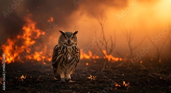 Obraz Volcanic Lava Flow at Dusk