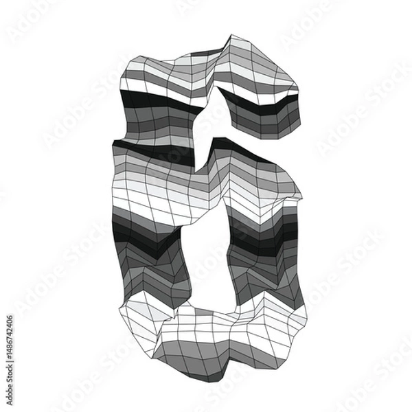 Fototapeta Stone Glyphs - Number 6