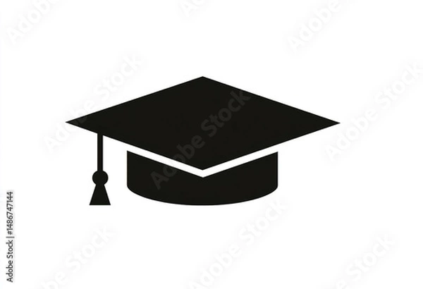 Fototapeta graduation cap icon, Educational icon, Graphic resource, Design element. High quality