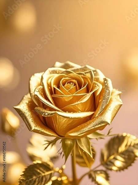 Obraz gold rose