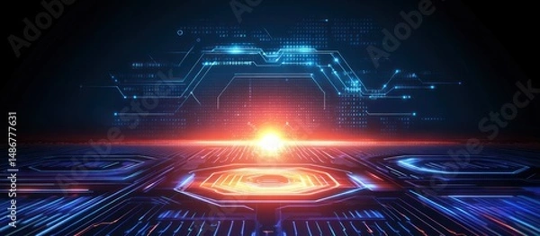 Obraz Visualizing cutting-edge digital infrastructure with intricate