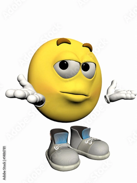 Fototapeta Emoticon Guy, zdezorientowany.