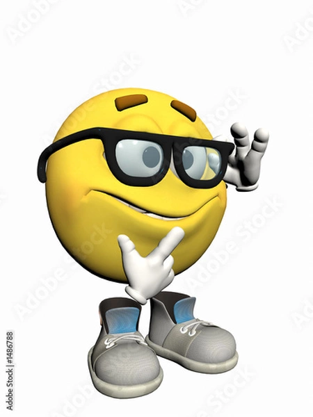 Fototapeta emoticon guy nerd.