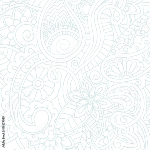 Obraz Beautiful decorative floral ornamental sketchy background with pattern, doodle style