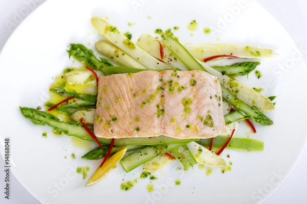 Obraz Lachsfilet auf Spargel