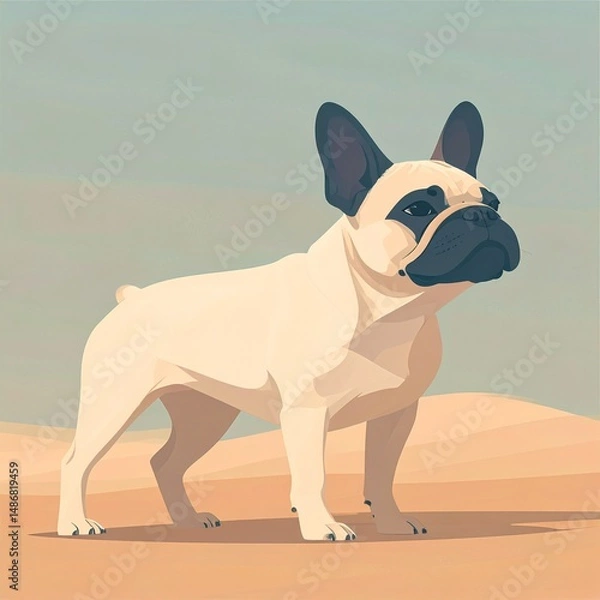 Obraz French Bulldog in flat design theme
