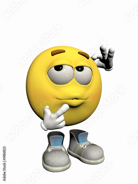Fototapeta emoticon guy thinking.