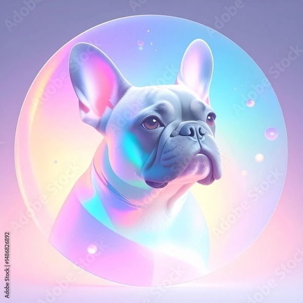 Obraz French Bulldog in glassmorphism theme