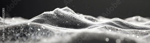 Fototapeta Abstract digital waves in grayscale