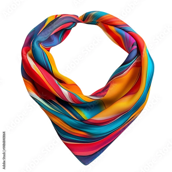 Fototapeta Modern Cooling Bandana with a Dynamic Abstract Digi Isolated on Transparent Background