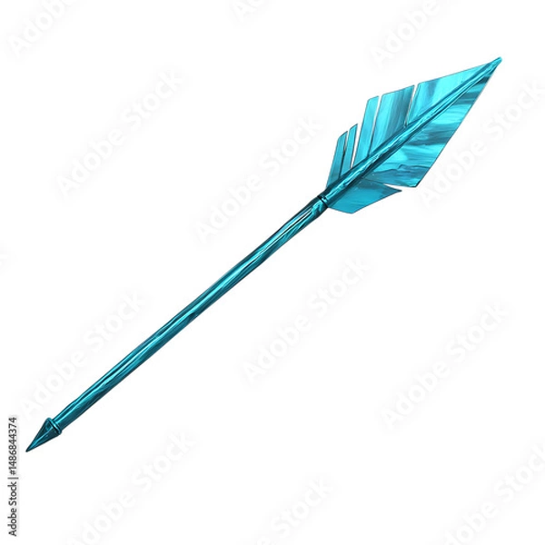 Fototapeta Contemporary Arrow with Modern Lines in Vibrant Tur Isolated on Transparent Background