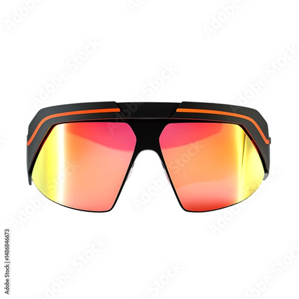 Fototapeta Modern Sporty Sunglasses with Geometric Shapes Isolated on Transparent Background