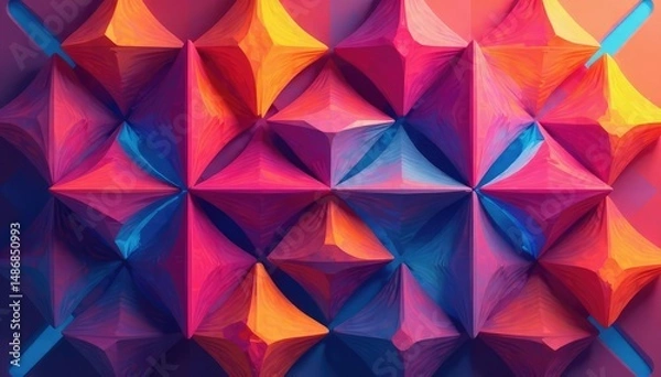Fototapeta Abstract geometric shapes forming a repeating design , digital, contemporary