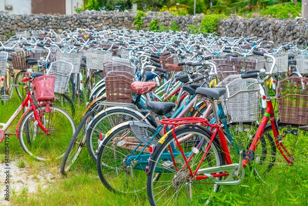 Fototapeta レンタサイクル置き場