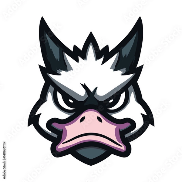 Obraz Cartoon bird faces with expressive beaks and feather details in fun vector illustration great for children products pet branding and tropical content