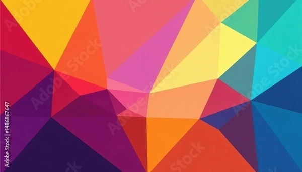 Fototapeta Abstract geometric shapes, vibrant color blocks, graphics, wall, repeat
