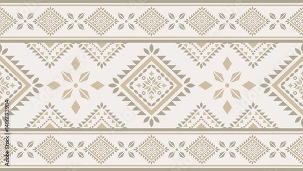 Fototapeta Southwest Native seamless pattern ethnic tribal Aztec geometric Navajo Native American fabric colorful design vector for textile print