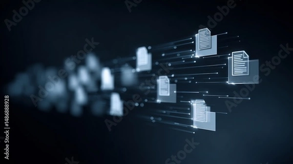 Obraz Abstract digital stream representation of electronic documents and data flow