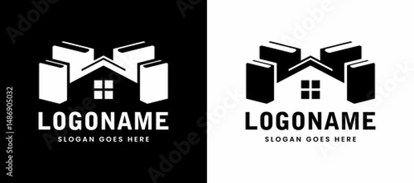 Fototapeta house book vector logo