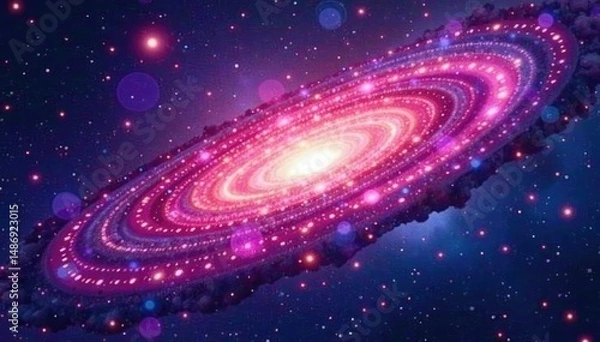 Fototapeta Abstract swirling galaxy nebula seamless loop, night sky, seamless, cosmic