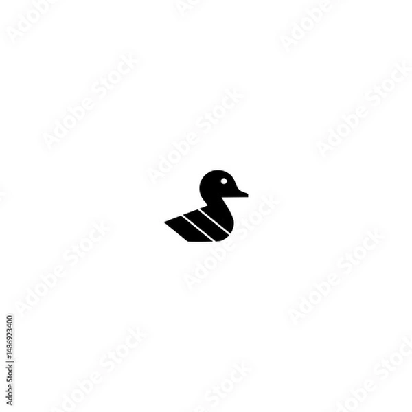 Obraz logo  icon duck black