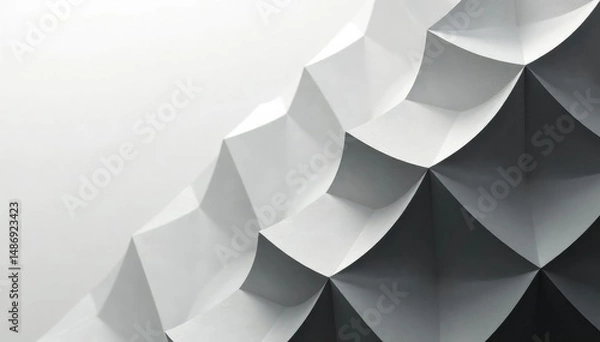 Fototapeta Subtle grayscale pattern of overlapping geometric forms, form, subtle