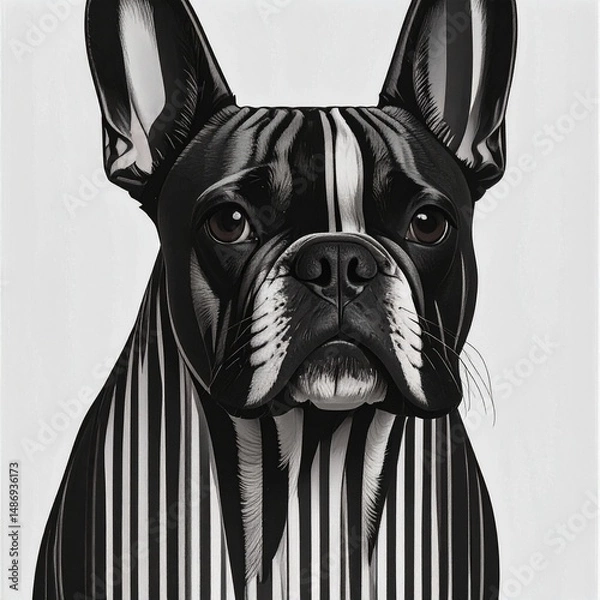 Obraz French Bulldog in bold lines technique