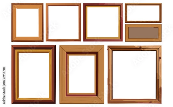 Fototapeta 木製額縁ベクターイラストセット	