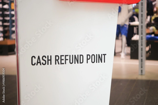 Obraz Cash refund point for returns in a retail store