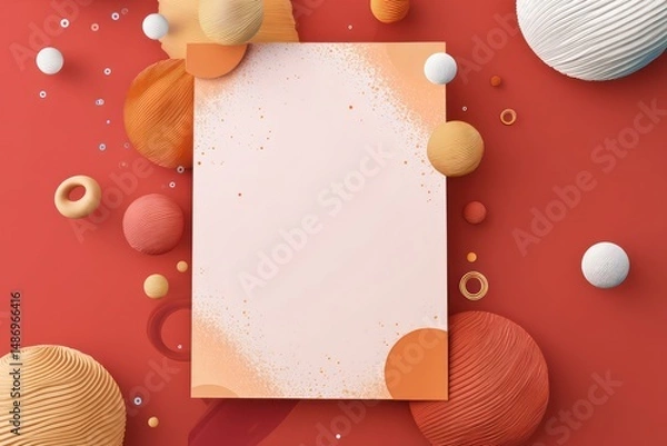 Fototapeta 3D rendered cartoon poster mockup with blank space to insert your custom artwork or design.
