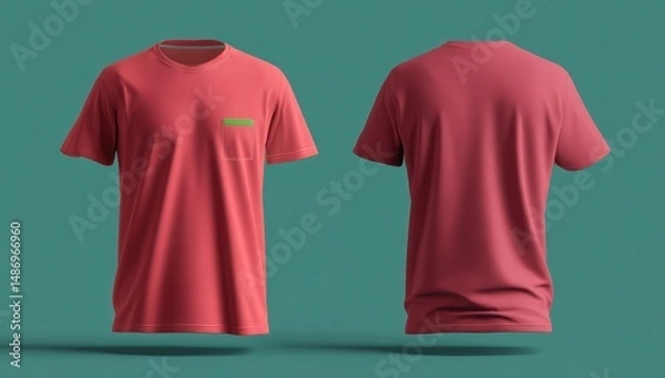 Fototapeta 3D rendered cartoon t-shirt mockup with available blank space for your custom graphic design.