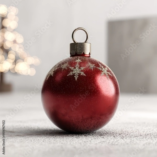 Fototapeta 3D Christmas ornament mockup with an open area to display your custom branding or logo.
