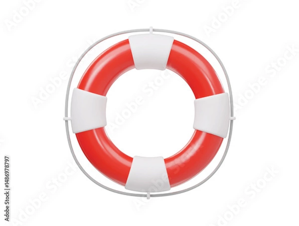 Obraz 3d floating lifebuoy icon 