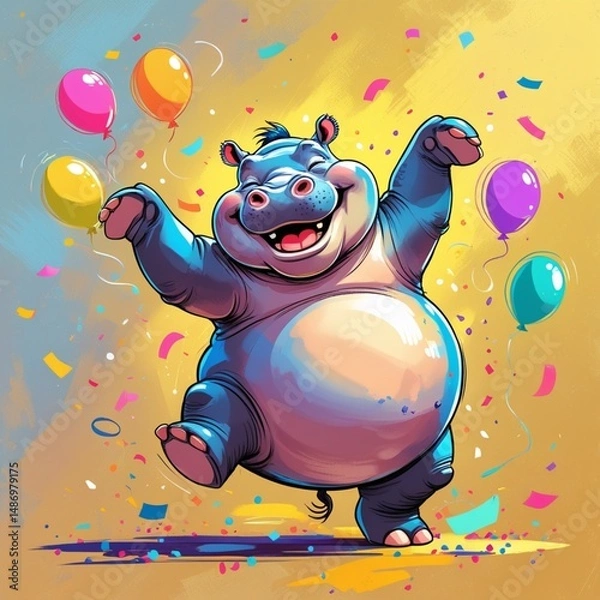 Obraz hippo dancing