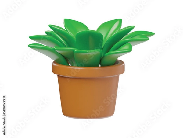 Fototapeta 3d plant pot icon