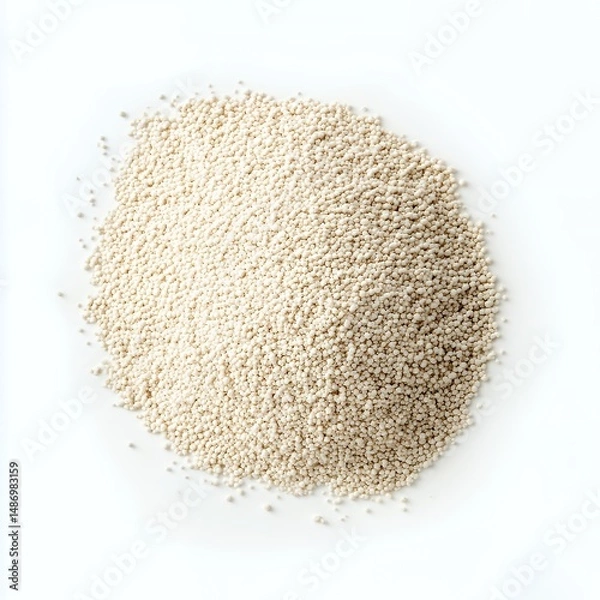 Obraz A close-up of a mound of fine white yeast powder on a light background.