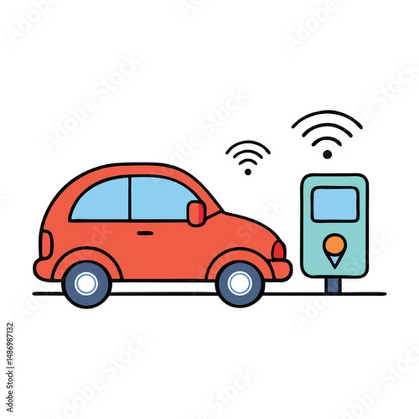 Fototapeta A remote-controlled service for car parking, sharing, and ride-hailing—offering smart, efficient, and contactless mobility solutions for urban transportation.
