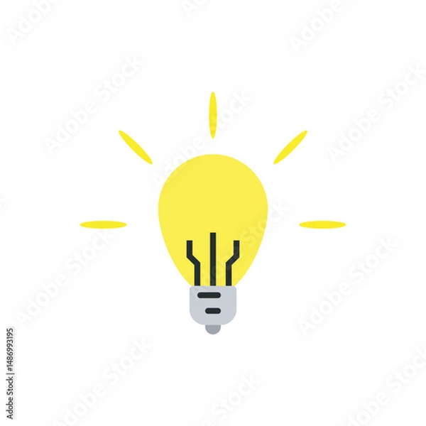 Obraz Light bulb with circuit line icon vector. Light bulb design with digital circuit pattern. Represents smart ideas, modern innovation, and tech creativity.