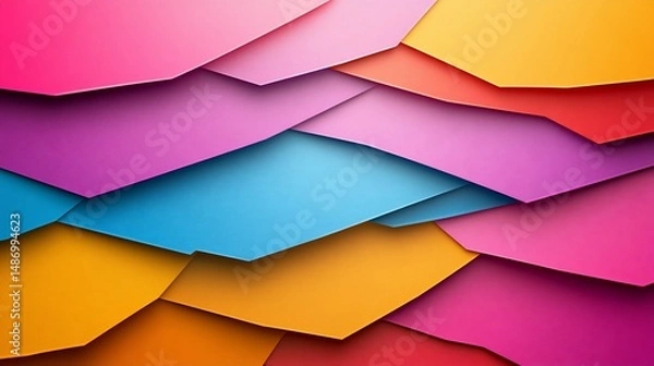 Fototapeta Abstract Colorful Geometric Overlapping Shapes Design