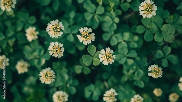 Fototapeta Serene Clover Bloom: A Verdant Tapestry of Nature