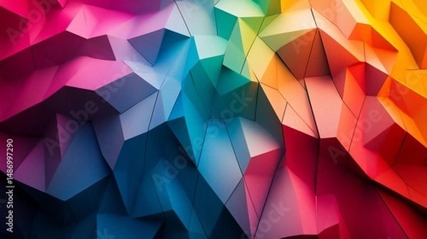 Fototapeta Abstract Rainbow Geometric Polygonal Texture