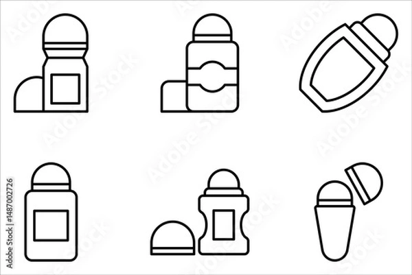 Fototapeta Deodorant icon set. Linear vector illustration from make up collection on white background