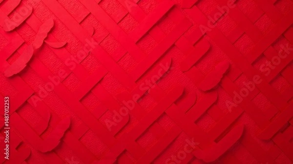 Obraz Abstract Crimson Latticework with Intricate Cutouts A Textured Background Image
