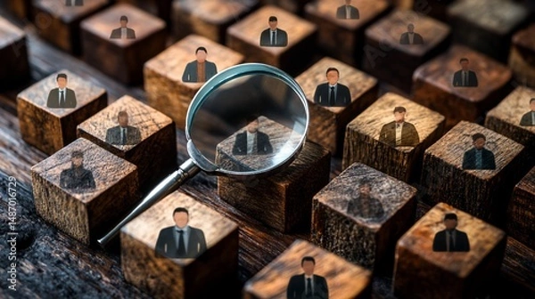 Fototapeta Strategic Talent Search: Magnifying Potential in the Workforce