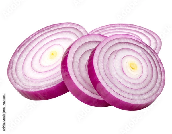 Fototapeta red onion slices isolated