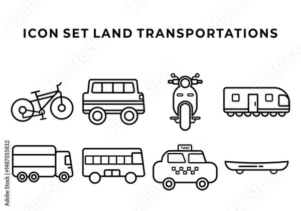 Obraz transportation icons set